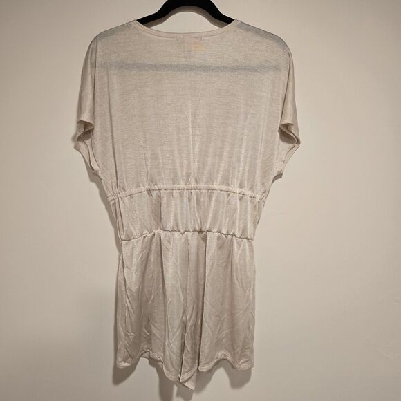Victorias Secret Romper Medium Womens Beige Drawstring Shimmer Intimates Coverup - Picture 7 of 9